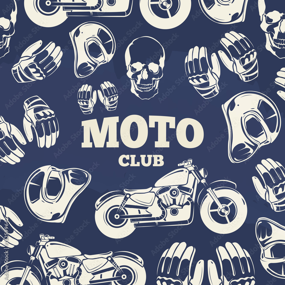 Moto club grunge vintage background Stock Vector | Adobe Stock