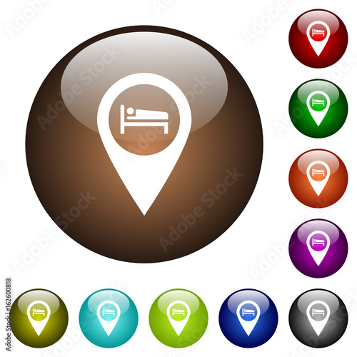 Hotel GPS map location color glass buttons