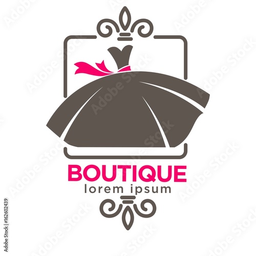 Gown on boutique emblem