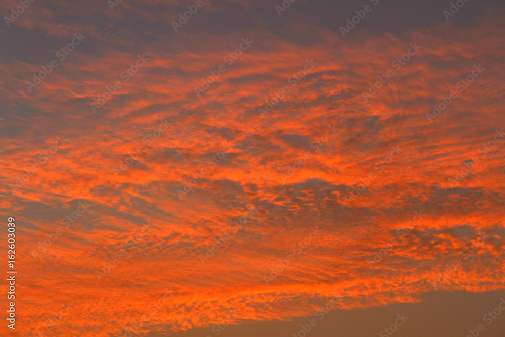 orange sunset sky cloud