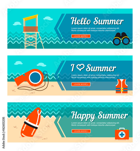Travel and vacation vector banners