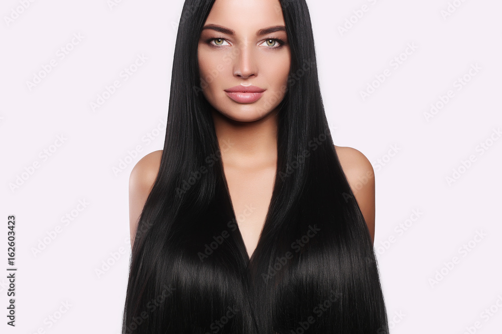 beautiful woman with long hair and make-up beautiful woman with long hair and make-up