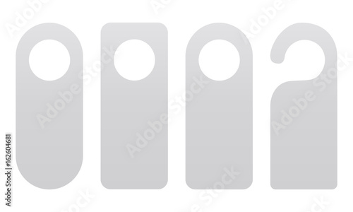 Set of door hangers isolated on white background. Door hanger mockup. Vector illustration