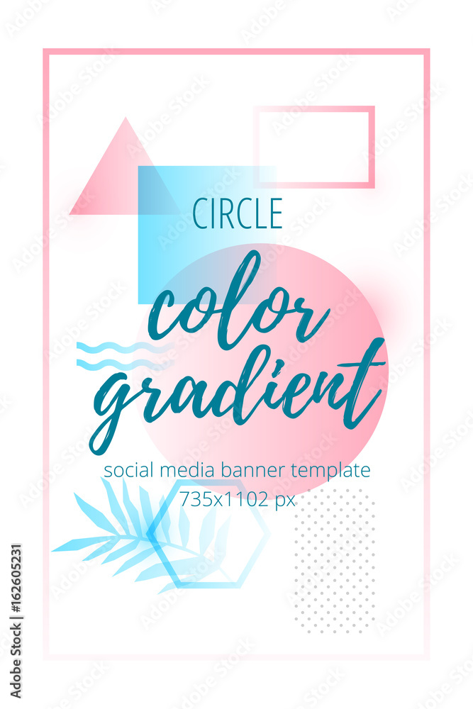 Abstract geometric banner template circle pin
