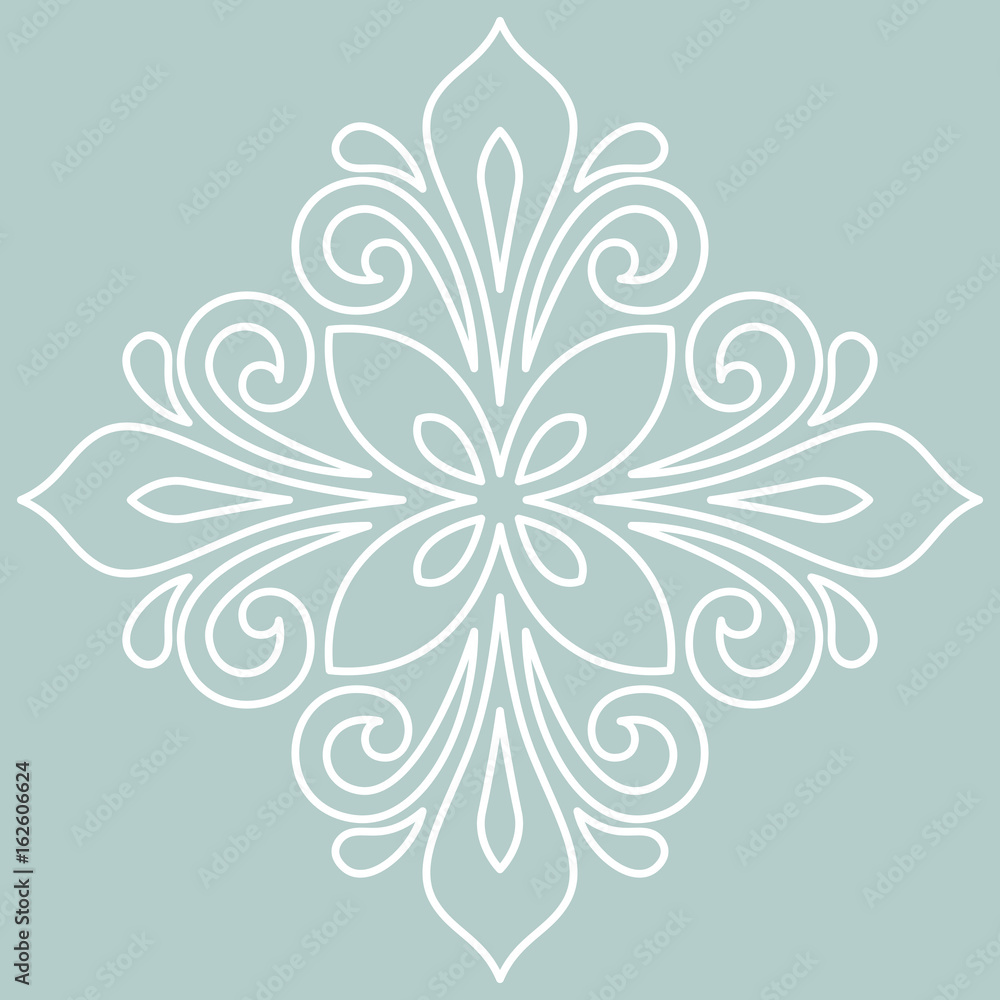 Fototapeta premium Elegant vector white ornament in classic style. Abstract traditional pattern with oriental elements. Classic vintage pattern