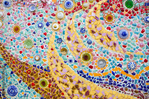 Colorful crystal background art Phasornkaew Temple Khao Kho, Phetchabun,Thailand