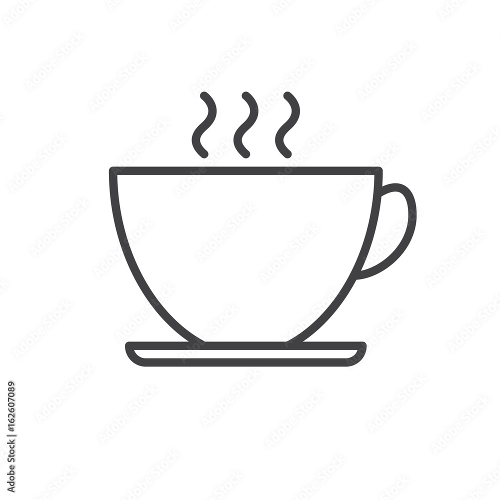 Teacup line icon, outline vector sign, linear style pictogram isolated on white. Symbol, logo illustration. Editable stroke. Pixel perfect graphics Teacup line icon, outline vector sign, linear style pictogram isolated on white. Symbol, logo illustration. Editable stroke. Pixel perfect graphics
