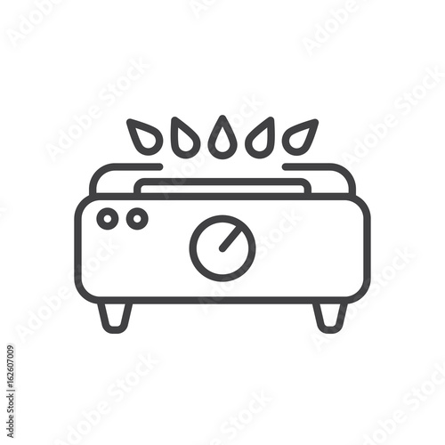 Gas stove line icon, outline vector sign, linear style pictogram isolated on white. Symbol, logo illustration. Editable stroke. Pixel perfect graphics