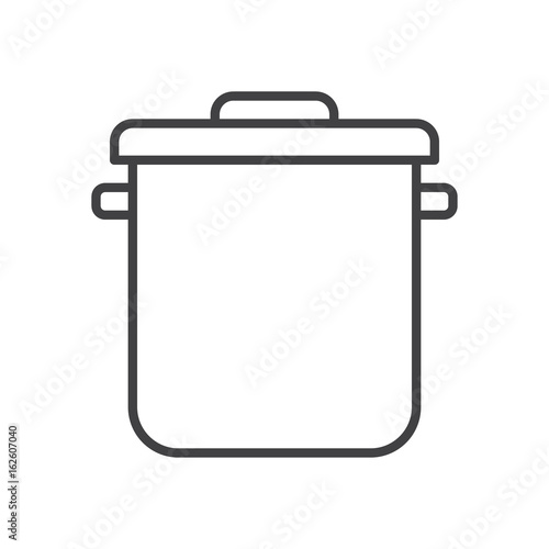 Saucepan line icon, outline vector sign, linear style pictogram isolated on white. Symbol, logo illustration. Editable stroke. Pixel perfect graphics