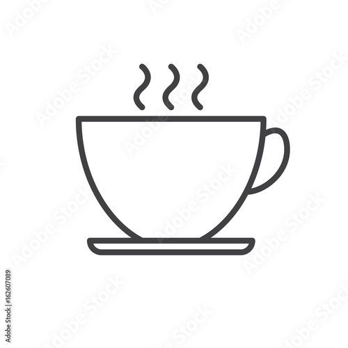 Teacup line icon  outline vector sign  linear style pictogram isolated on white. Symbol  logo illustration. Editable stroke. Pixel perfect graphics