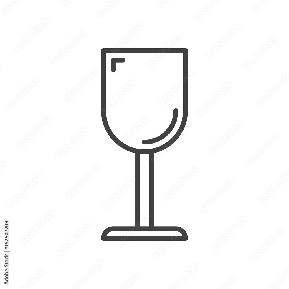 Wine glass line icon, outline vector sign, linear style pictogram isolated on white. Symbol, logo illustration. Editable stroke. Pixel perfect graphics Wine glass line icon, outline vector sign, linear style pictogram isolated on white. Symbol, logo illustration. Editable stroke. Pixel perfect graphics