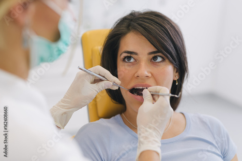 woman at the dentist office