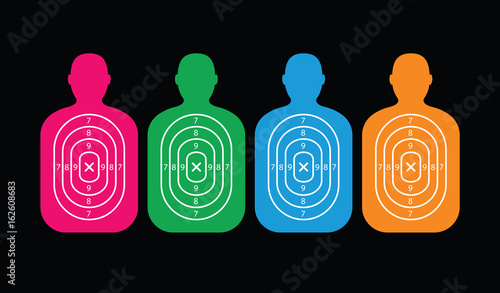 group of men paper targets