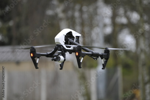 UAS UAV Unmanned aerial system / Drone in flight 