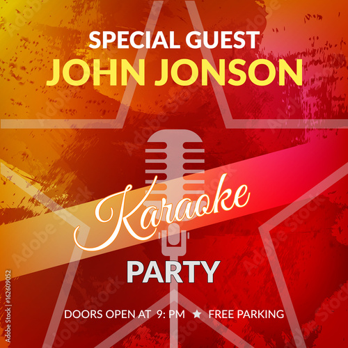 Karaoke party invitation poster eps 10 vector design