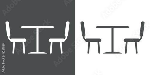 Icono plano comedor gris y blanco