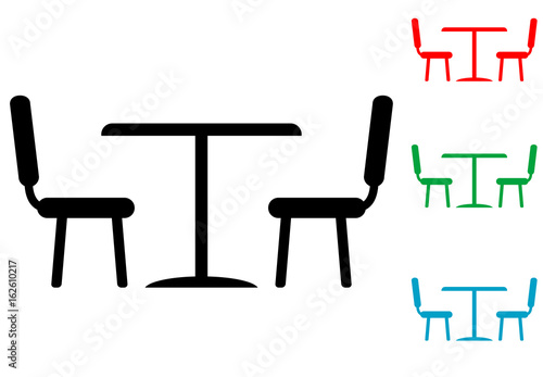 Icono plano comedor varios colores