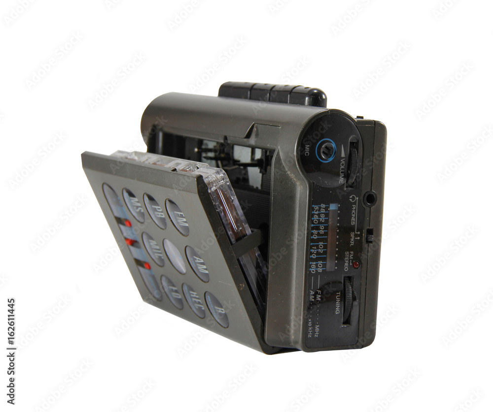 Fototapeta premium Black radio and cassette tapes