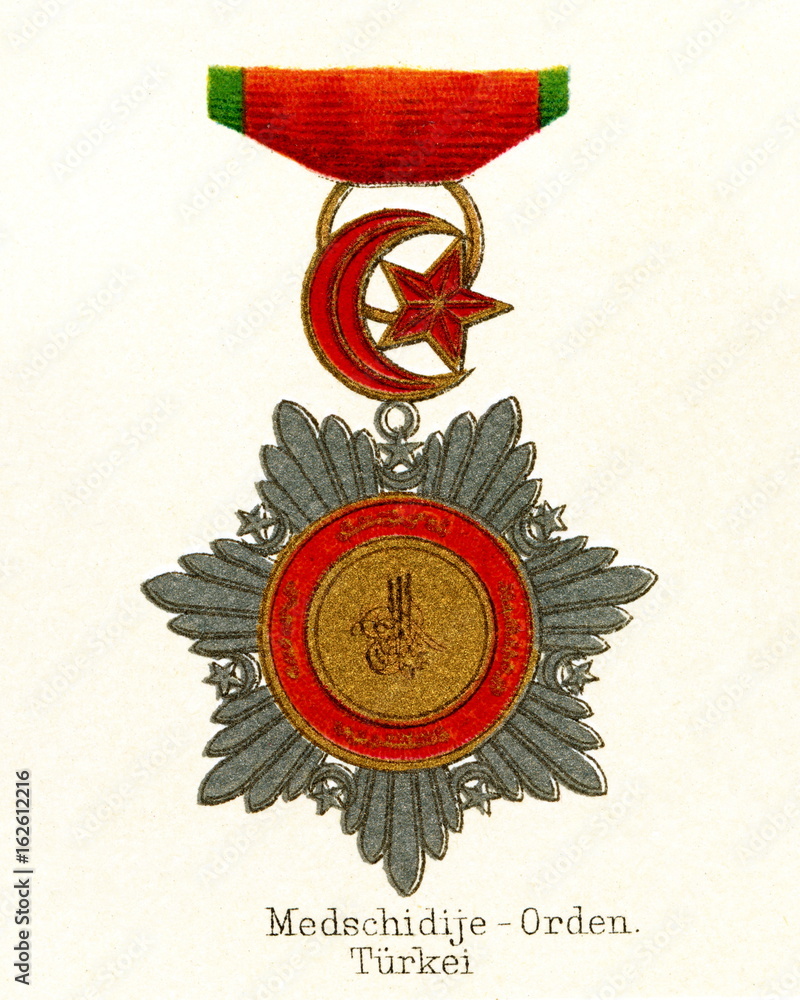 Order of the Medjidie, Ottoman Empire (from Meyers Lexikon, 1896, 222/