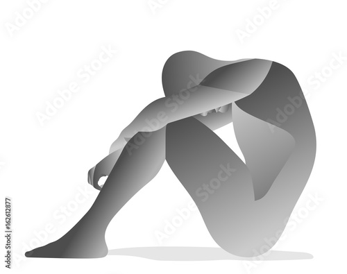 very tired man sitting vector