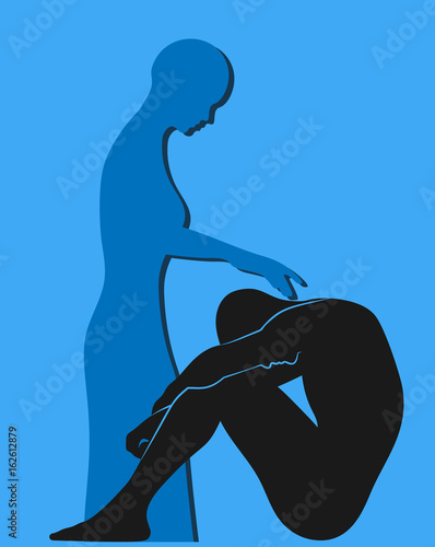 consolation of tired man vector