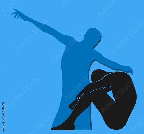 encouragement of tired man vector