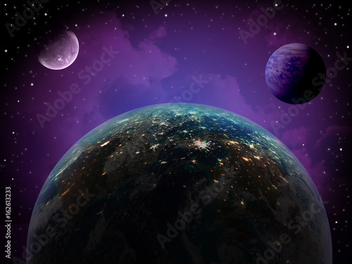 Fototapeta Naklejka Na Ścianę i Meble -  Earth and Planet outer Space
