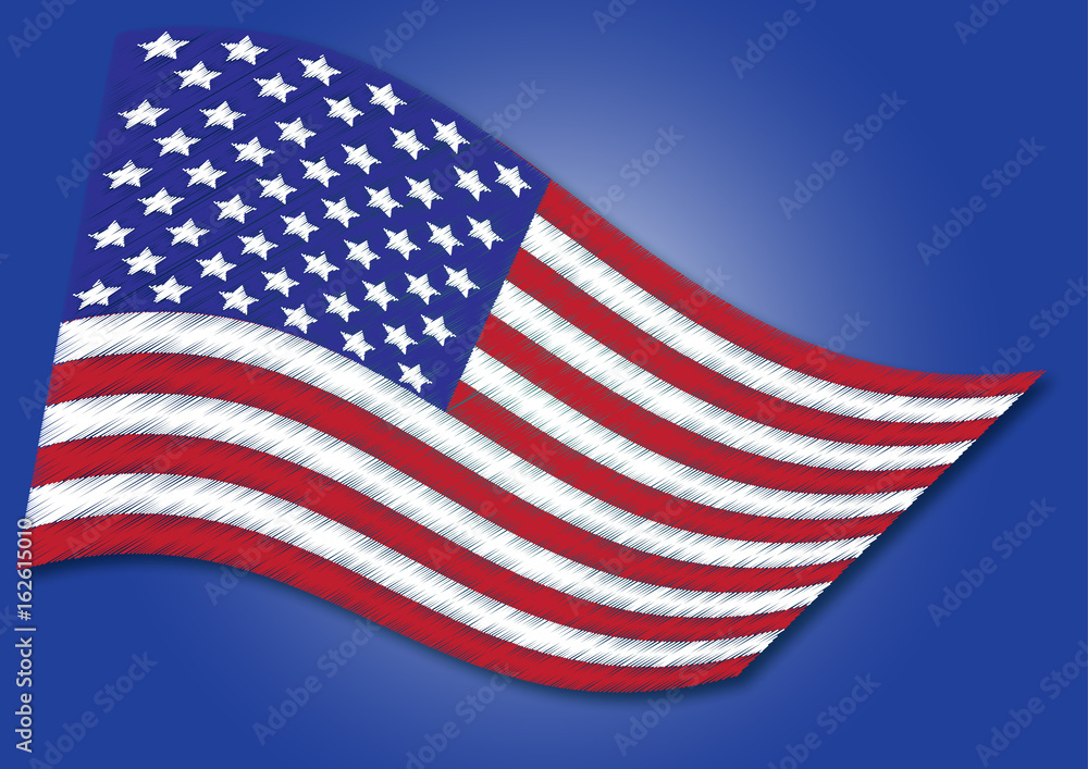 Fototapeta premium National flag of USA with illustration design