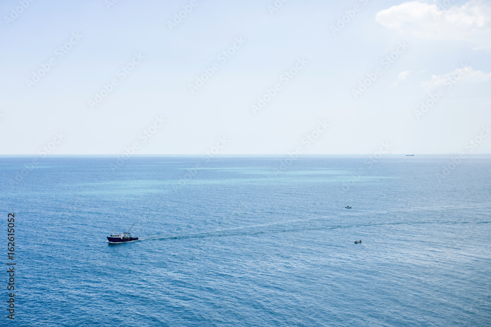 Fishing Ship And Boats Into The Sea Fishing Ship And Boats Into The Sea