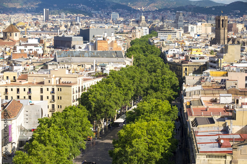 View of Las Ramblas in Barcelona photo