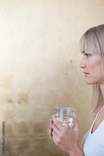 woman holding glass