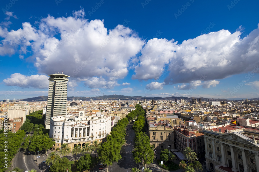 View of Las Ramblas in Barcelona