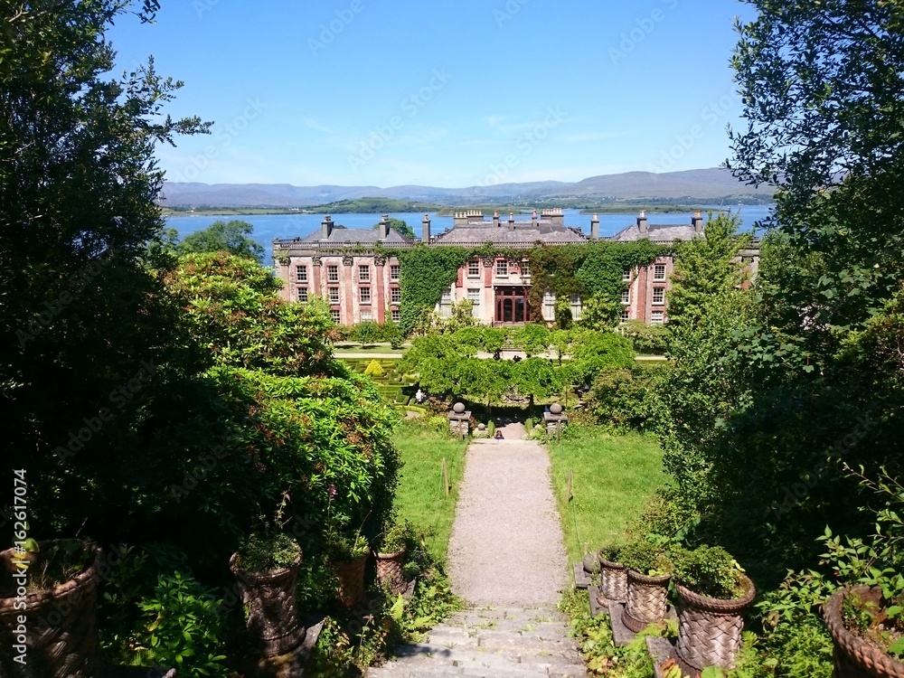 Bantry House from the hill and view over Bantry Bay Ireland