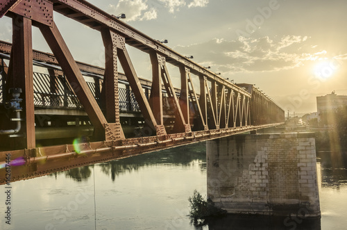Old rail bridge over Ebro, Tortosa Spain photo