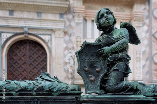 BERGAMO, LOMBARDY/ITALY - JUNE 25 : Railing Detail outside the Basilica di Santa Maria Maggiore in Bergamo on June 25, 2017