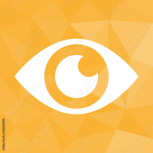 Auge - Icon mit geometrischem Hintergrund gelb