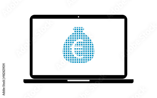 Pixel Icon Laptop - Geldsack Euro