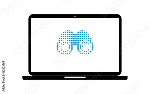 Pixel Icon Laptop - Digitale Überwachung