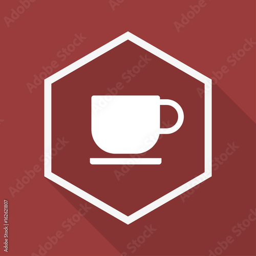 Poly Button mit Schatten - Kaffeetasse
