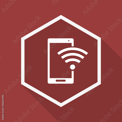Poly Button mit Schatten - Smartphone Wifi