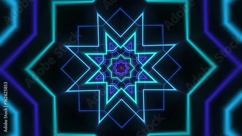 Stimulating kaleidoscope shapes on black