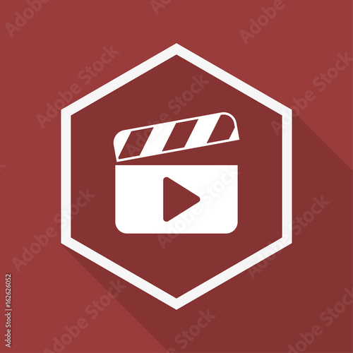 Poly Button mit Schatten - Filmklappe - Filmproduktion