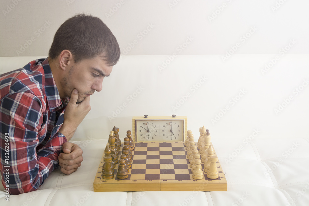 Man Plays Chess Against Himself Stock Photo 153490118