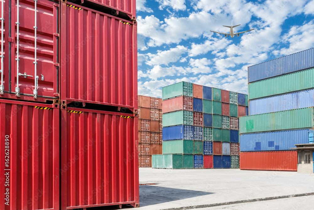 Fototapeta premium Industrial Container yard for Logistic Import Export business