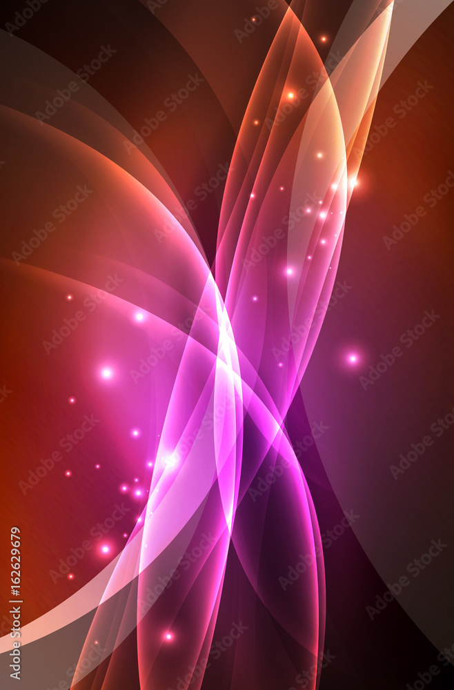 Vector glowing wave, smoke Vector glowing wave, smoke