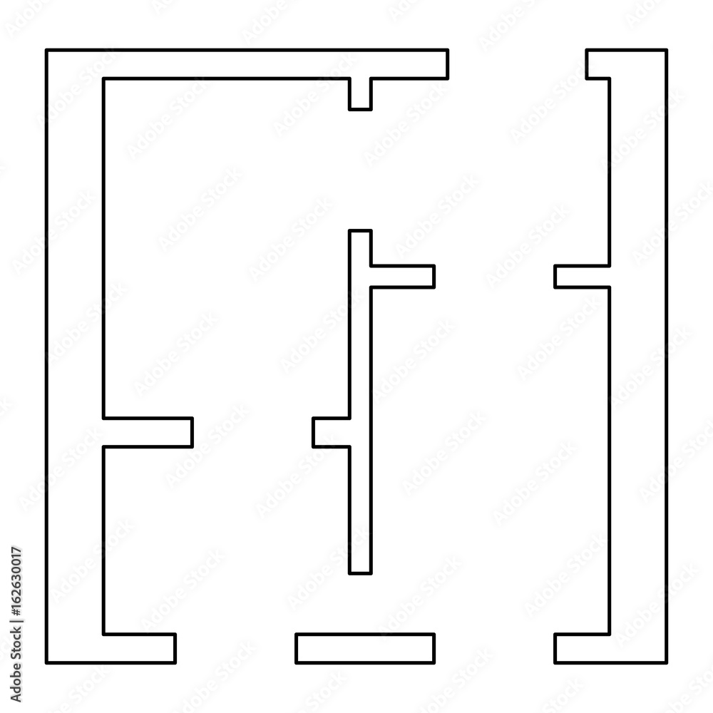 Flat project appartment the black color icon . Flat project appartment the black color icon .
