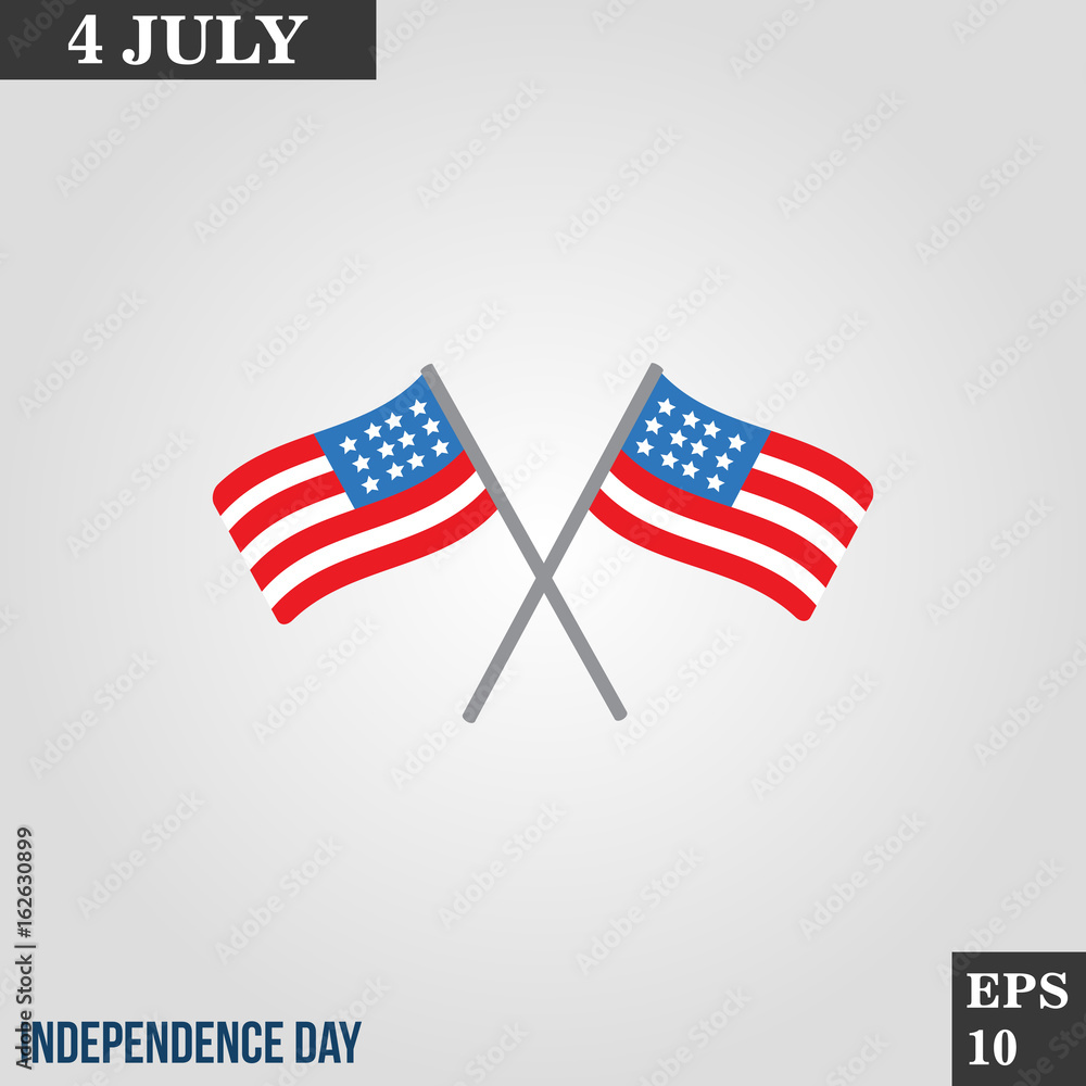 Flag icon in trendy flat style isolated on grey background. Usa independence day symbol for your design, logo, UI. Vector illustration, EPS10.