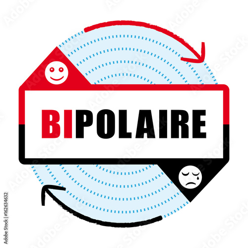 Illustration trouble bipolaire VI. Maladie psychiatrique. Alternance phases de manie et dépression.