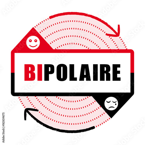 Illustration trouble bipolaire IV. Maladie psychiatrique. Alternance phases de manie et dépression.