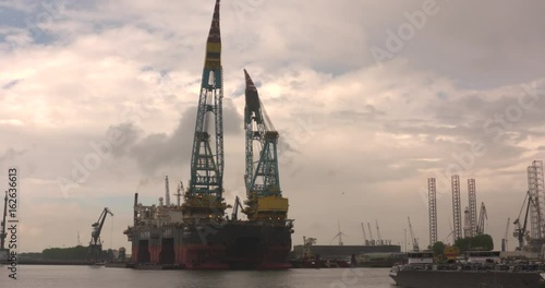Saipem 7000 pipelay crane vessel berthed at shipyard Verolme ROTTERDAM SEAPORT - 13 May 2017 photo